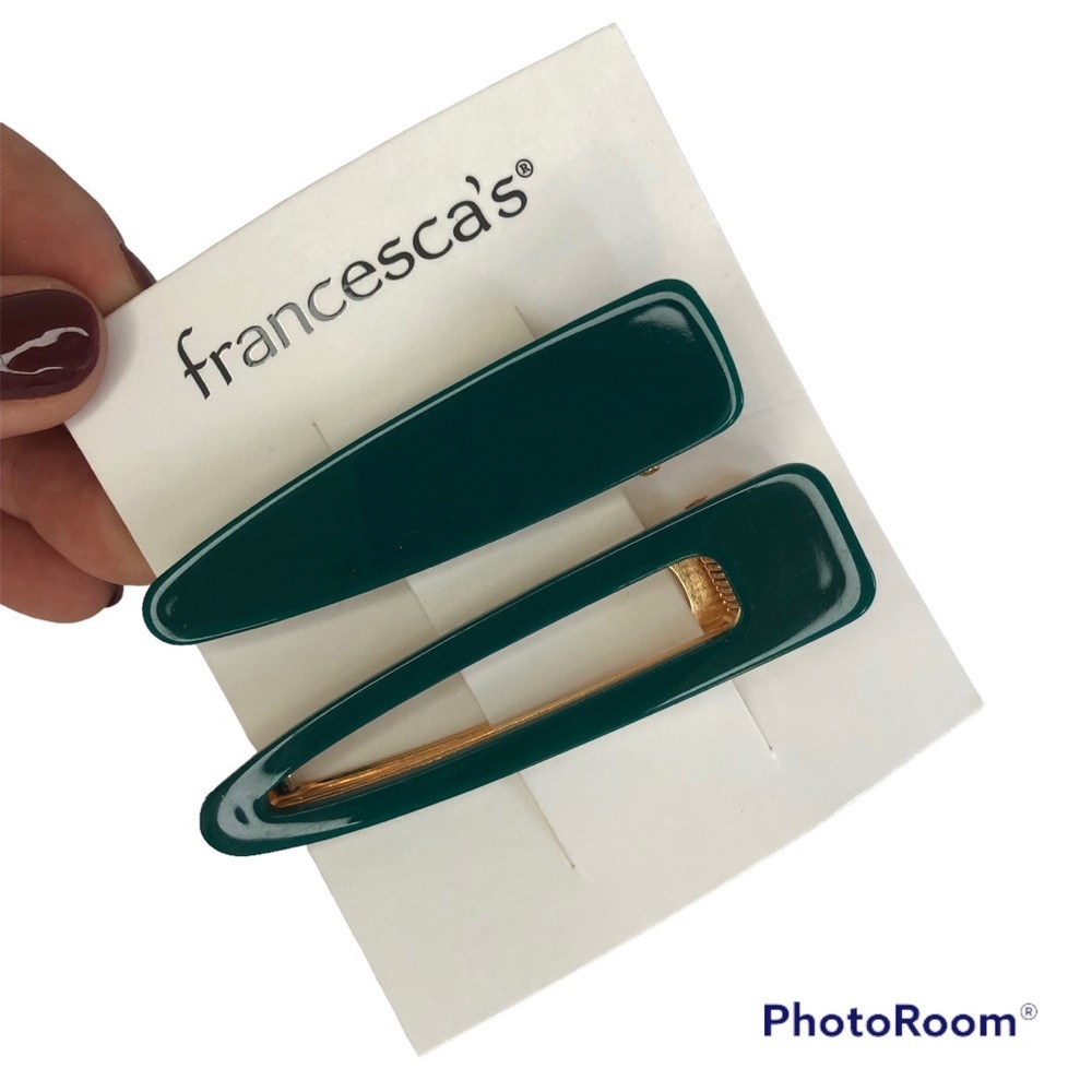 Green Francesca's Clip Duo NWT